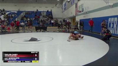 117 lbs Cons. Round 3 - Lily Bossoletti, Moorpark College vs Taylor Casey, Arizona State Club