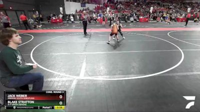 95 lbs Cons. Round 3 - Blake Stratton, A-F Green Demons vs Jack Weber, Oregon Youth Wrestling