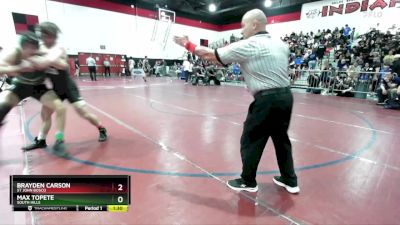 175 lbs Champ. Round 1 - Brayden Carson, St John Bosco vs Max Topete, South Hills