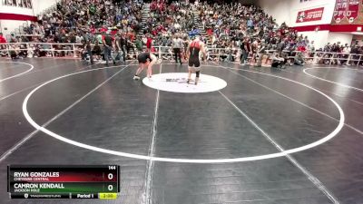 144 lbs Champ. Round 2 - Ryan Gonzales, Cheyenne Central vs Camron Kendall, Jackson Hole