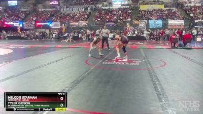 G - 120 lbs Cons. Round 2 - Tyler Gibson, Beaverhead Co. (Dillon) / Twin Bridges / Sheridan (Girls) vs Melodie Starman, Fort Benton (Girls)