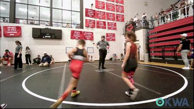 55 lbs Consi Of 8 #2 - Bennett Grose, Ponca City Wildcat Wrestling vs Sydney Bach, Weatherford