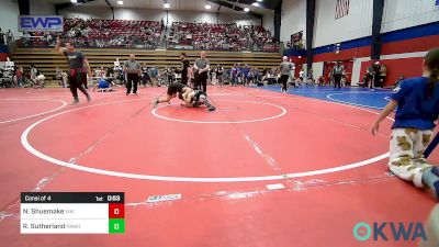 90 lbs Consi Of 4 - Noah Shuemake, Viking Wrestling Club vs Rhyder Sutherland, Pawhuska Elks Takedown