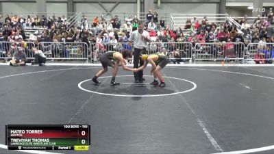 110 lbs Cons. Round 2 - Mateo Torres, Newton vs Treviyah Thomas, Lawrence Elite Wrestling Club