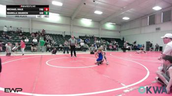 70-73 lbs 3rd Place - Michael Hale, Talihina Youth Wrestling Club vs Isabella Mannon, Gore Pirates Youth Wrestling