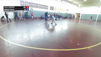 180 lbs Cons. Round 3 - Layla Lorenzo, Menlo NCWA vs Jordan Puluti, Cerritos College