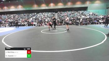 150 lbs Quarterfinal - Jason Worthley, West Field vs Daniel Zepeda, Gilroy