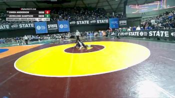 Boys 3A 215 lbs Champ. Round 2 - Jerrilund Sampson, Kent Meridian vs Owen Anderson, Snohomish