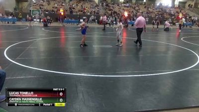 95 lbs Quarterfinal - Lucas Tonello, Tullahoma Takedown Club vs Cayden Massengille, Overton Co Youth Middle School