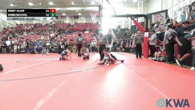 60 lbs Consolation - Jimmy Allen, Owasso Takedown Club vs Owen McCool, Elgin Wrestling