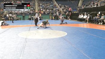 1-4A - 126 Semifinal - Jameson McCoy, Rosewood High School vs Katelyn Kiker, West Stanly High School