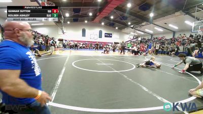 45 lbs Consi Of 8 #1 - Gunnar Sutton, Vinita Kids Wrestling vs Kolsen Ashley, Blackwell Wrestling Club