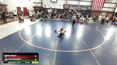 67 lbs Quarterfinal - Ridge Higley, JWC vs Boston Blackett, JWC