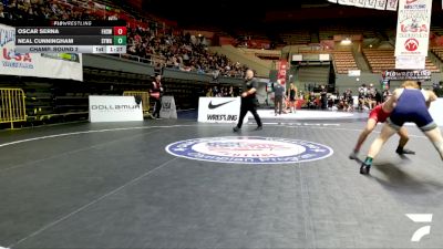 Junior Boys - 150 lbs Champ. Round 2 - Oscar Serna, Fremont High School Wrestling vs Neal Cunningham, Santa Ynez Wrestling Academy