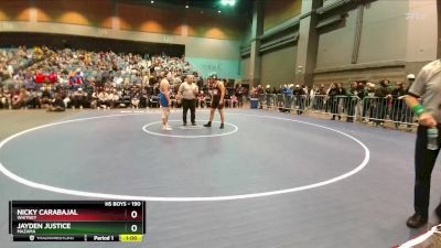 190 lbs Cons. Round 2 - Jayden Justice, Mazama vs Nicky Carabajal, Whitney