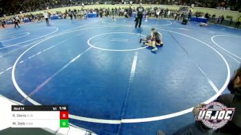 73 lbs Round Of 32 - Slade Davis, Clinton Youth Wrestling vs Mason Delk, Honey Badgers Wrestling Club