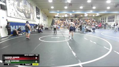 190 lbs Champ. Round 2 - Xander Anneri, Corona Del Mar vs Jacob Sanchez, La Quinta