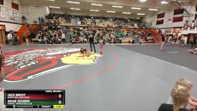 49 lbs Cons. Round 1 - Jace Brost, North Big Horn Rams vs Ridge Rohrer, Powell Wrestling Club