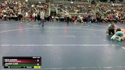 95 lbs Cons. Round 2 - Jayden Cline, THWC vs Nick Daeges, MWC Wrestling Academy
