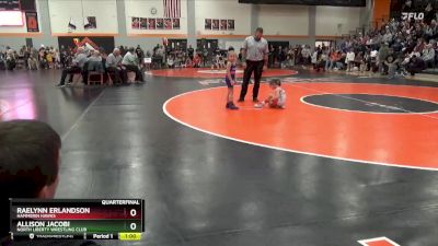 PW-2 lbs Quarterfinal - Raelynn Erlandson, Hammerin Hawks vs Allison Jacobi, North Liberty Wrestling Club