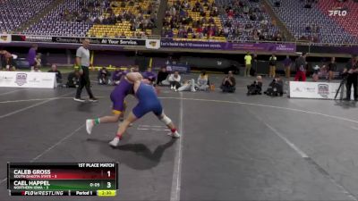 141 lbs Placement Matches (16 Team) - Cael Happel, Northern Iowa vs Caleb Gross, South Dakota State