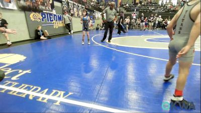 55 lbs Consolation - Teagen Martinez, Carl Albert vs Caleb Boyd, Harrah Little League Wrestling