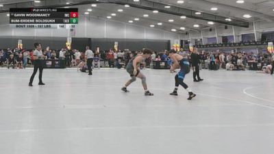 157 lbs Cons. Sub-quarters - Gavin Woodmancy, ISI Wrestling Club vs Bum-Erdene Boldsukh, Takedown Express W/C