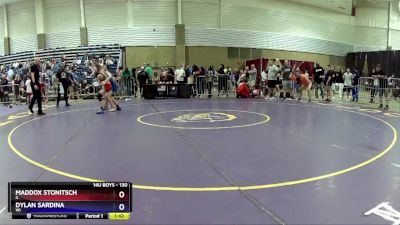 130 lbs Cons. Round 1 - Maddox Stonitsch, IL vs Dylan Sardina, WI