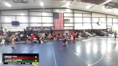 108 lbs Cons. Round 2 - Alinnah Plummer, Uintah Girls Jr High vs Presley Call, Bear River