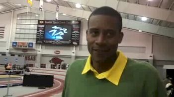 Oregon coach Robert Johnson after the women's team title at the 2010 NCAA Indoor Championships