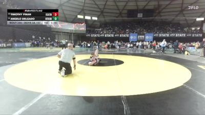 Boys 3A 157 lbs Champ. Round 2 - Timothy Finan, Eastside Catholic vs Angelo Delgado, North Thurston