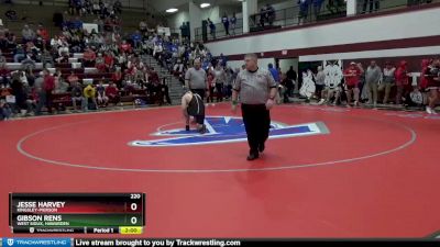 220 lbs Cons. Round 1 - Jesse Harvey, Kingsley-Pierson vs Gibson Rens, West Sioux, Hawarden