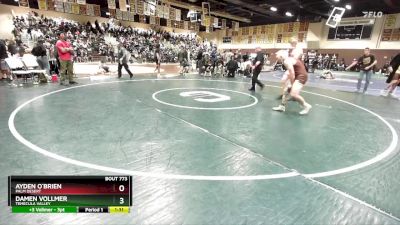 157 lbs Champ. Round 3 - Ayden O`Brien, Palm Desert vs Damen Vollmer, Temecula Valley