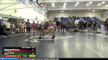 160 lbs 3rd Place Match - Lucas Reza, Servite vs Cross Rodriguez, Churchboyz