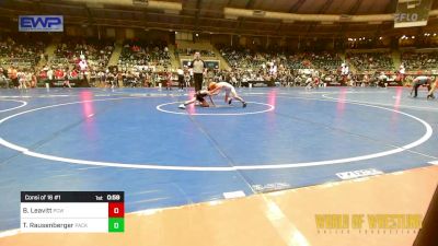 61 lbs Consi Of 16 #1 - Bowen Leavitt, Ponca City Wildcat Wrestling vs Tom Rausenberger, Pack 732