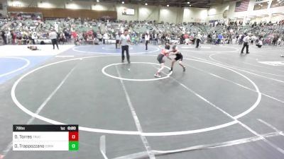 78 lbs Consi Of 8 #2 - Donovan Torres, Truckee WC vs Oscar Trappozzano, Corning Sharks