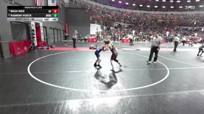 95 lbs Champ. Round 2 - Beau Ries, Sheboygan Falls Falcons vs Kannon Voeck, Monona Grove/McFarland Wrestling Club