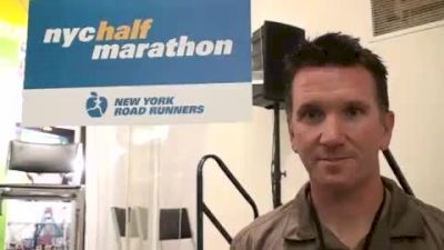 Terrance Mahon previewing Cragg and Kastor before 2010 NYC Half Marathon