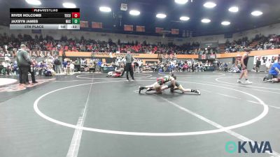 80 lbs 5th Place - River Holcomb, Tecumseh Youth Wrestling vs Jaxsyn James, Norman Grappling Club