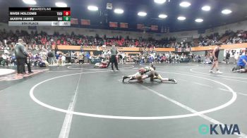 80 lbs 5th Place - River Holcomb, Tecumseh Youth Wrestling vs Jaxsyn James, Norman Grappling Club