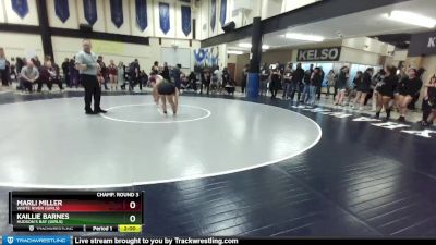 125lbs Champ. Round 3 - Kaillie Barnes, Hudson`s Bay (Girls) vs Marli Miller, White River (Girls)