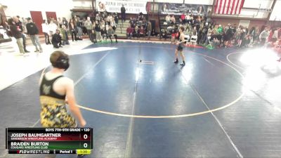 120 lbs Champ. Round 2 - Braiden Burton, Cougars Wrestling Club vs Joseph Baumgartner, Sanderson Wrestling Academy