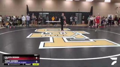 127 lbs Quarterfinal - Calista Rodish, Iowa vs Torie Hansen, Sebolt Women Wrestling Academy