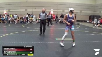 105 lbs Quarterfinals (8 Team) - Ty Valenzuela, Untouchables Black vs Cole Caniglia, Aggression Legionaries