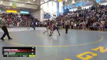 182 lbs Semifinal - Josh Negron, Sussex Central H S vs Hayden Moaney, Delaware Military Academy
