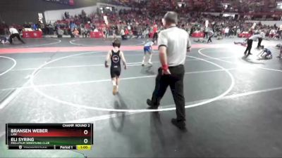 63 lbs Champ. Round 2 - Bransen Weber, LAW vs Eli Syring, Mollitium Wrestling Club