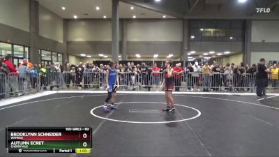 80 lbs Cons. Round 1 - Autumn Ecret, Cherryvale vs Brooklynn Schneider, Wamego