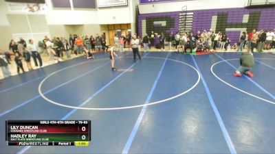 76-83 lbs Round 1 - Lily Duncan, Cougars Wrestling Club vs Hadley Ray, Salt Flats Wrestling Club