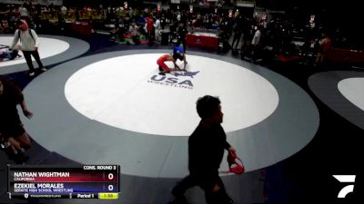 150 lbs Cons. Round 3 - Nathan Wightman, California vs Ezekiel Morales, Servite High School Wrestling