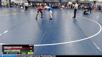 Silver 149 lbs Cons. Round 4 - Mavrick Hagemann, Southeast Community College vs Fernando Dominguez, Unattached